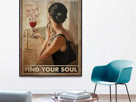 Find - Music Wine Glass Lose Your Mind Find Your Soul poster, canvas