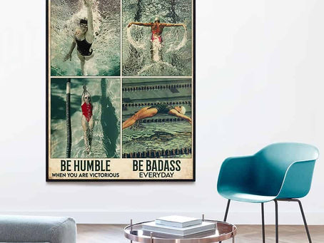 Buy - Woman Swimming Be strong when you are weak be brave when you are scared poster, canvas