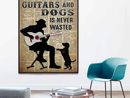 Buy - Time spent with piano and dogs is never wasted poster, canvas
