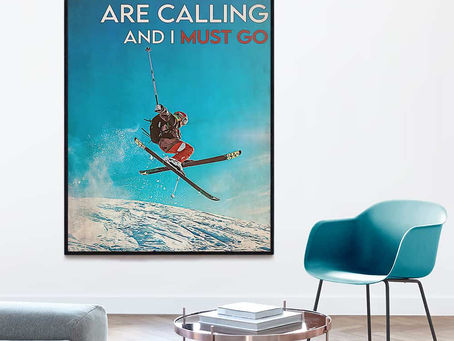 Find - Skiing The Slopes Are Calling And I Must Go poster, canvas