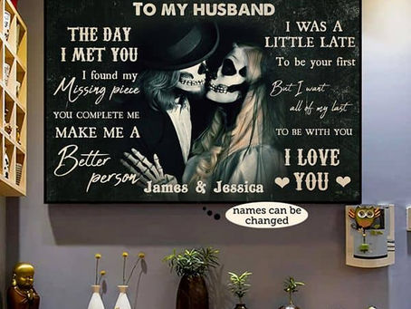 Hot - Sugar Skull Couple The day i met you i found my missing piece you complete me poster, canvas