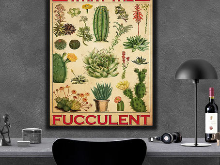 Best - What The Fucculent Cactus poster, canvas