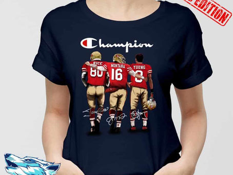 Best - San Francisco 49ers Rice Montana Young Champion signatures shirt, sweater, hooded, longsleeve