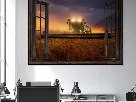 Buy - JD Tractor Window View poster, canvas
