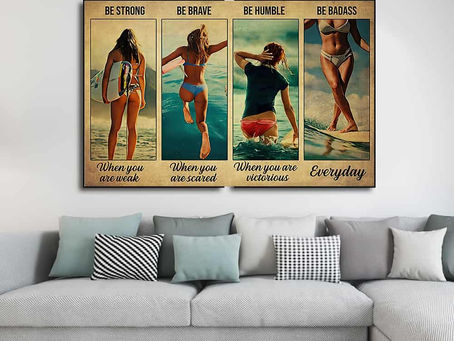 Shop - Surfing Girls Be strong when you are weak Be brave when you are scared poster, canvas