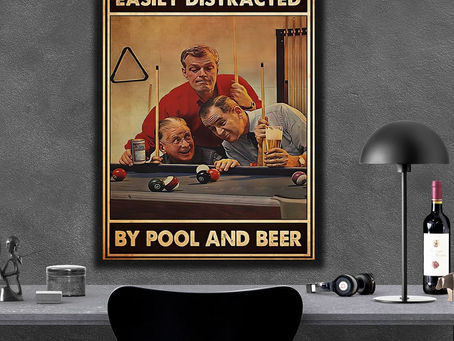 Hot - Easily Distracted By Pool And Beer poster, canvas