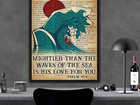Find - Surfing Mightier Than The Waves Of The Sea Is His Love For You poster, canvas