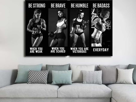 Find - Bodybuilding Girl Be strong when you are weak Be brave when you are scared poster, canvas