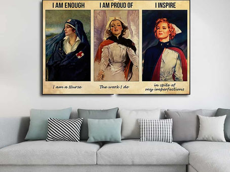 Shop - Nurse I am enough i am a nurse i am proud of the work i do i inspire poster, canvas