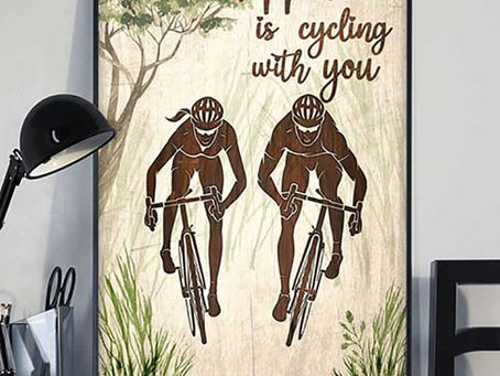 Best - Cycling Couple Happiness Is Cycling With You poster, canvas