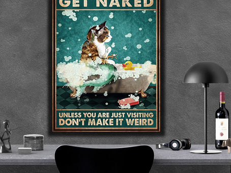 New - Mermaid Cat Get naked unless you are just visiting don’t make it weird poster, canvas