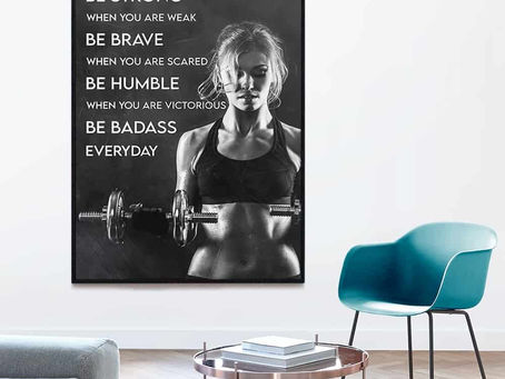 Find - Fitness Girl Be strong when you are weak be brave when you are scared poster, canvas