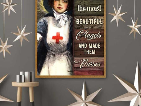 Best - Nurses God found some of the most beautiful angels and made them nurses poster, canvas