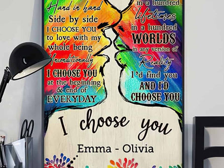 Buy - LGBT Kissing I choose you to do life with hand in hand side by side i'd find you poster