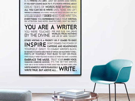New - Writer Manifesto You Are A Writter poster, canvas
