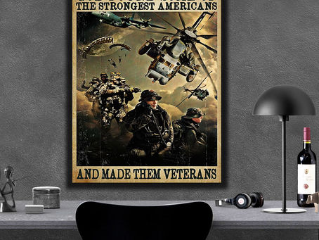 Best - God found some of the strongest Americans and made them veterans poster, canvas