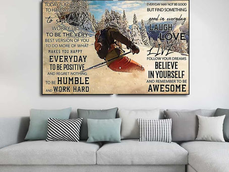 Best - Skiing Today is a good day to have a great day to smile more worry less poster, canvas