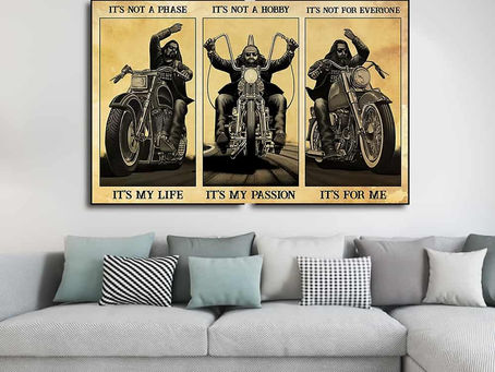 Buy - Man Motorcycle It's not a phase it's my life it's not a hobby it's my passion poster, canvas