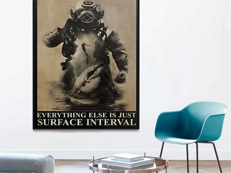 Best - Diver And Shark Life is diving everything else is just surface interval poster, canvas