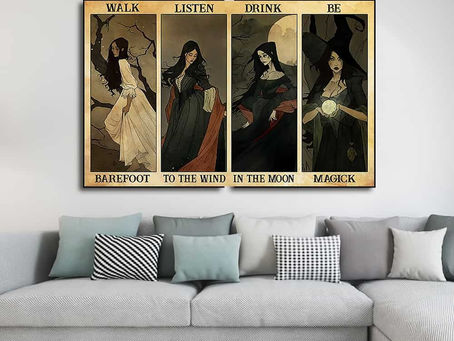 Hot - Walk barefoot listen to the wind drink in the moon be magick poster, canvas