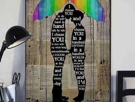 Shop - LGBT Gay Rain I choose you to do life with hand in hand side by side i'd find you poster