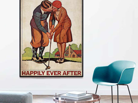 Buy - Golf Couple And They Lived Happily Ever After poster, canvas