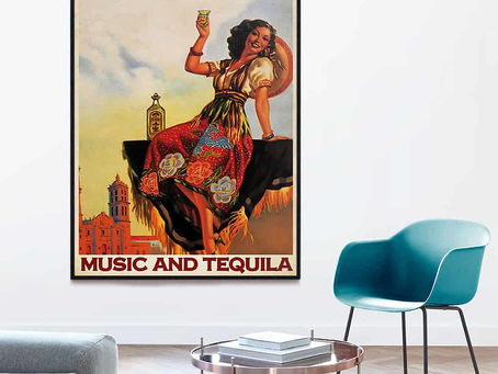 Buy - Girl Easily Distracted By Music And Tequila poster, canvas