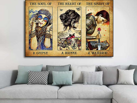 New - Girl The soul of a gypsy the heart of hippie the spirit of a warrior poster, canvas