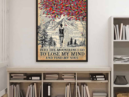 Buy - Girl Running Into the moutains I go to lose my mind and find my soul poster, canvas