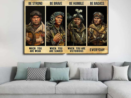 Hot - Fighter Pilot Be strong when you are weak Be brave when you are scared poster, canvas