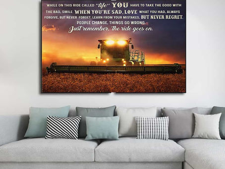 Find - JD Tractor While On This Ride Called Life Just Remember The Ride Goes On poster, canvas