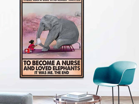 Find - OUAT there was a girl who really wanted to become a Nurse and loved Elephants poster, canvas