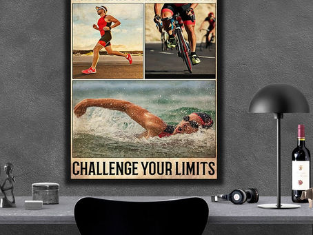Buy - Triathlon Don't Limit Your Challenges Challenge Your Limits poster, canvas