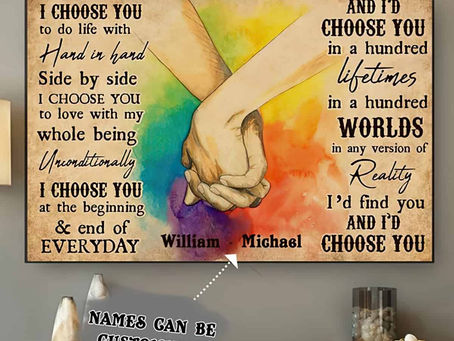Buy - LGBT Hands Holding I choose you to do life with hand in hand side by side i'd find you poster