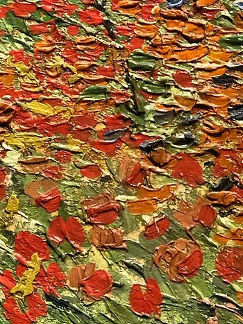 Close up of Van Gogh’s Field with Poppies (1889)
