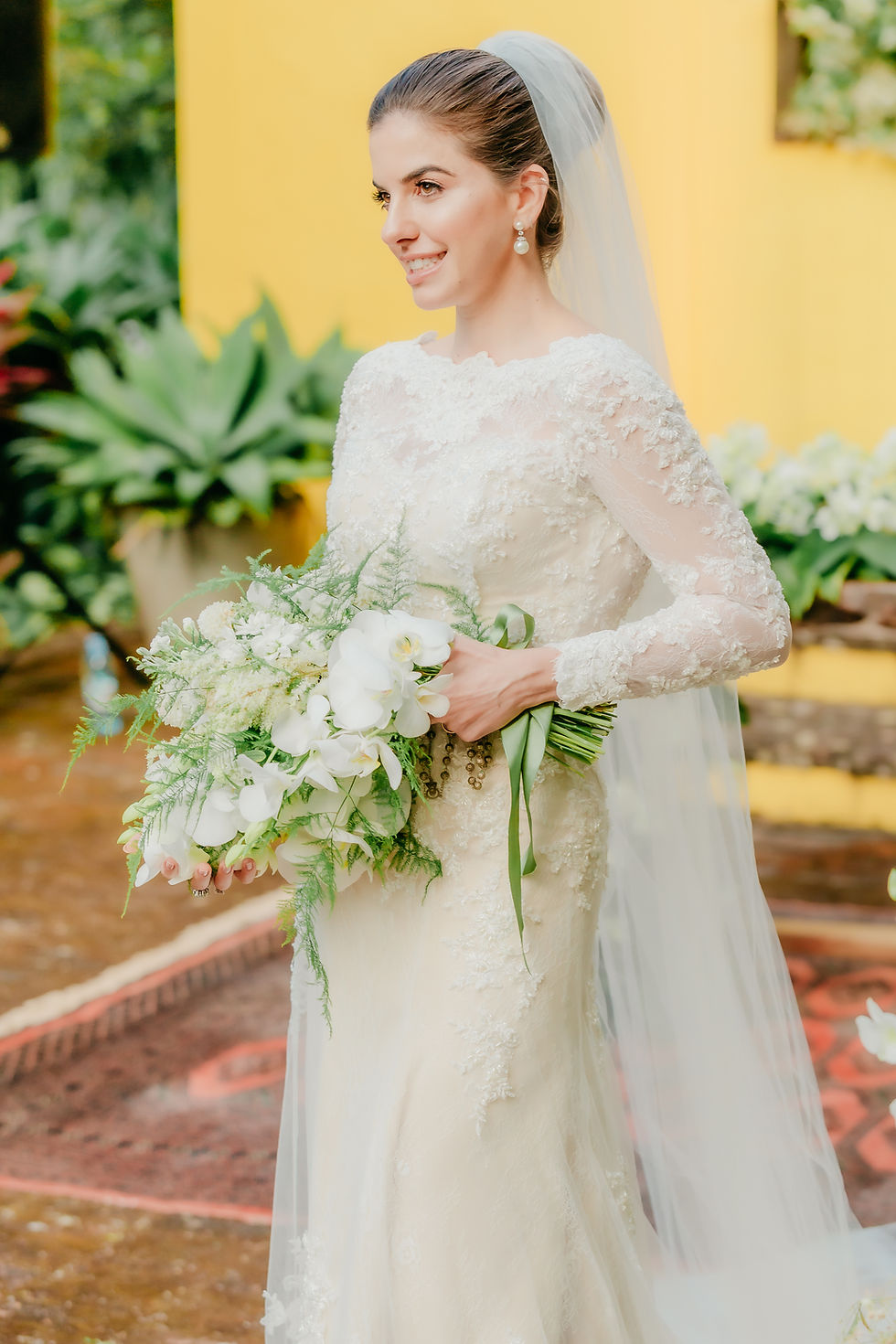 Vestido de Noiva Lucas Anderi Semi Sereia Rendado