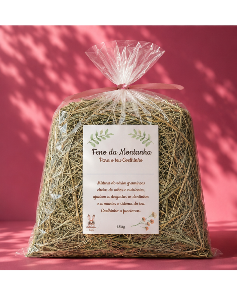 feno da montanha natural com ervas variadas para coelhos mademoisele lapin