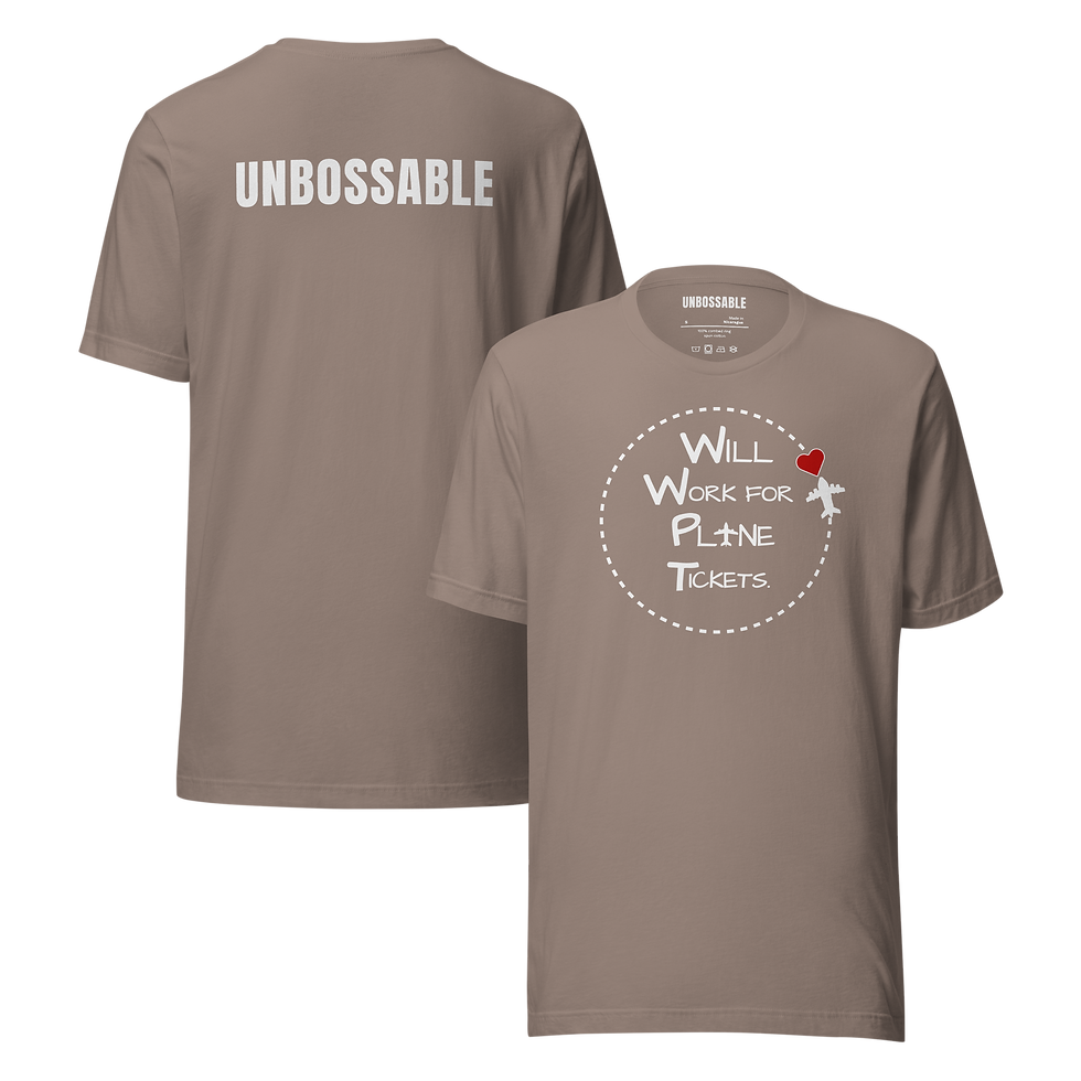 Miniatura: Will Work For Plane Tickets | Unbossable™ Tee