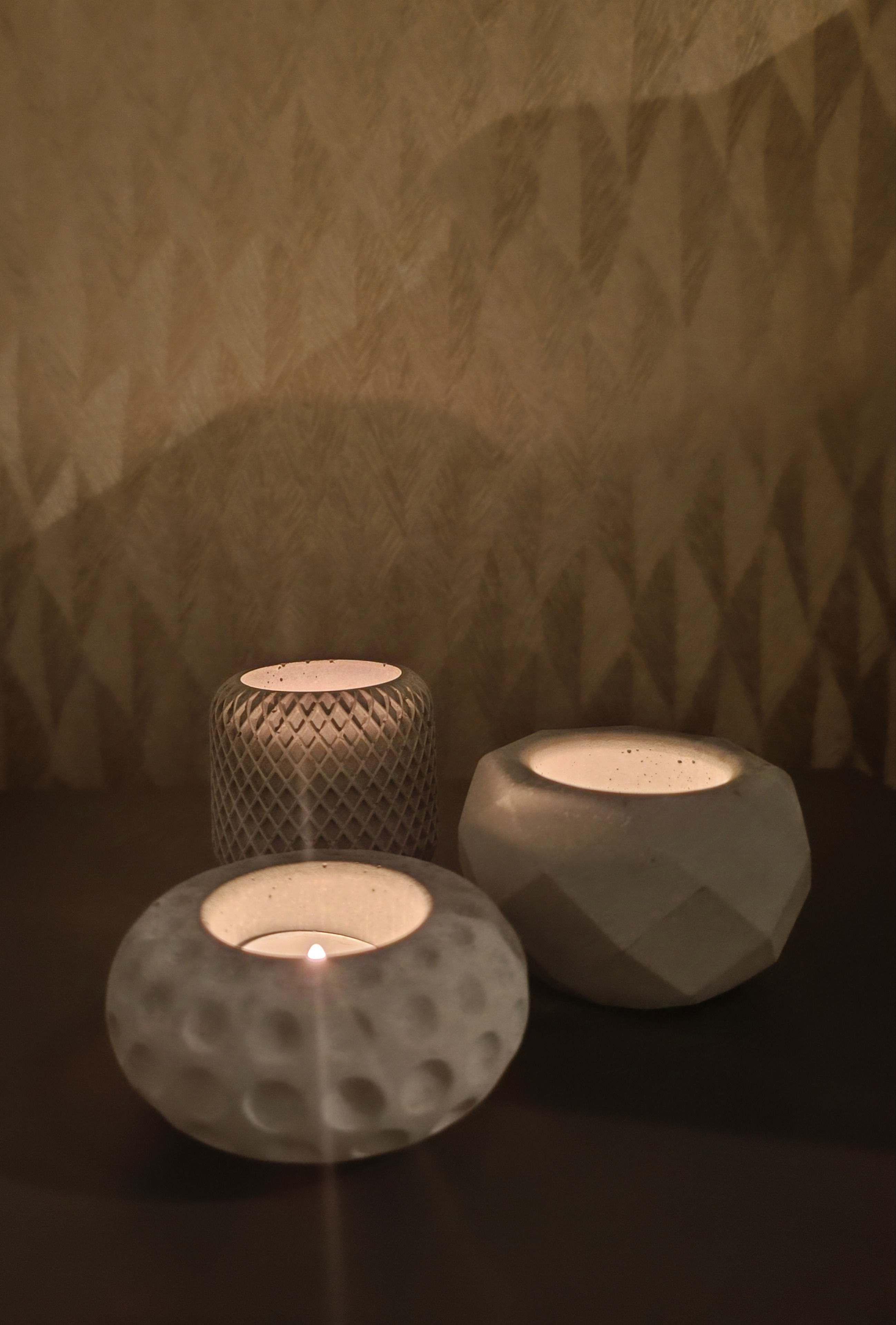 Dekoset Graz, Dekoration aus Beton, Teelichter, Vasen Behälter