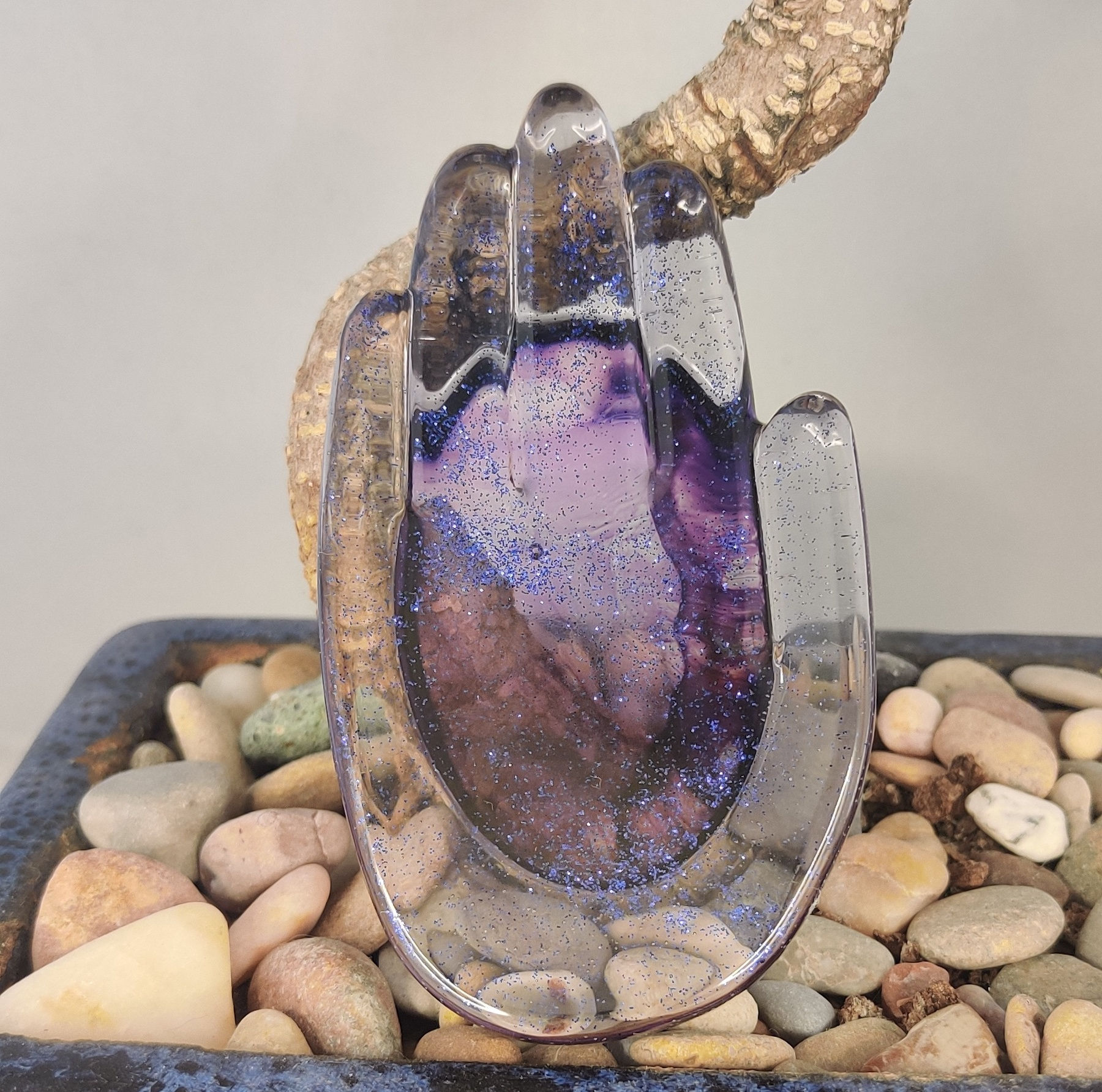 Mini coupelle main transparent violet