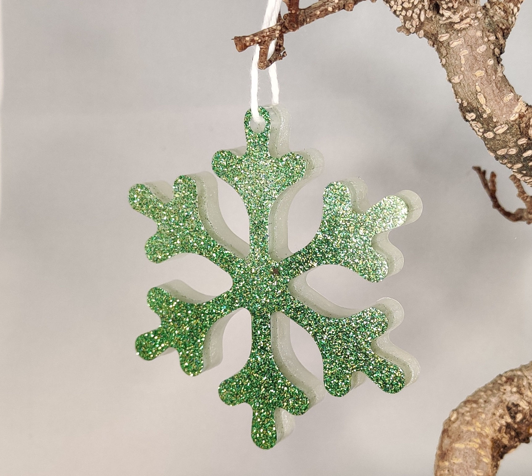 Flocon de Noël blanc vert