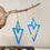Miniature : Boucles d'oreilles triangle bleues or