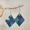 Miniature : Boucles d'oreilles grand losange holographique bleu