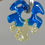 Miniature : Boucles d'oreilles feuille bleu jaune