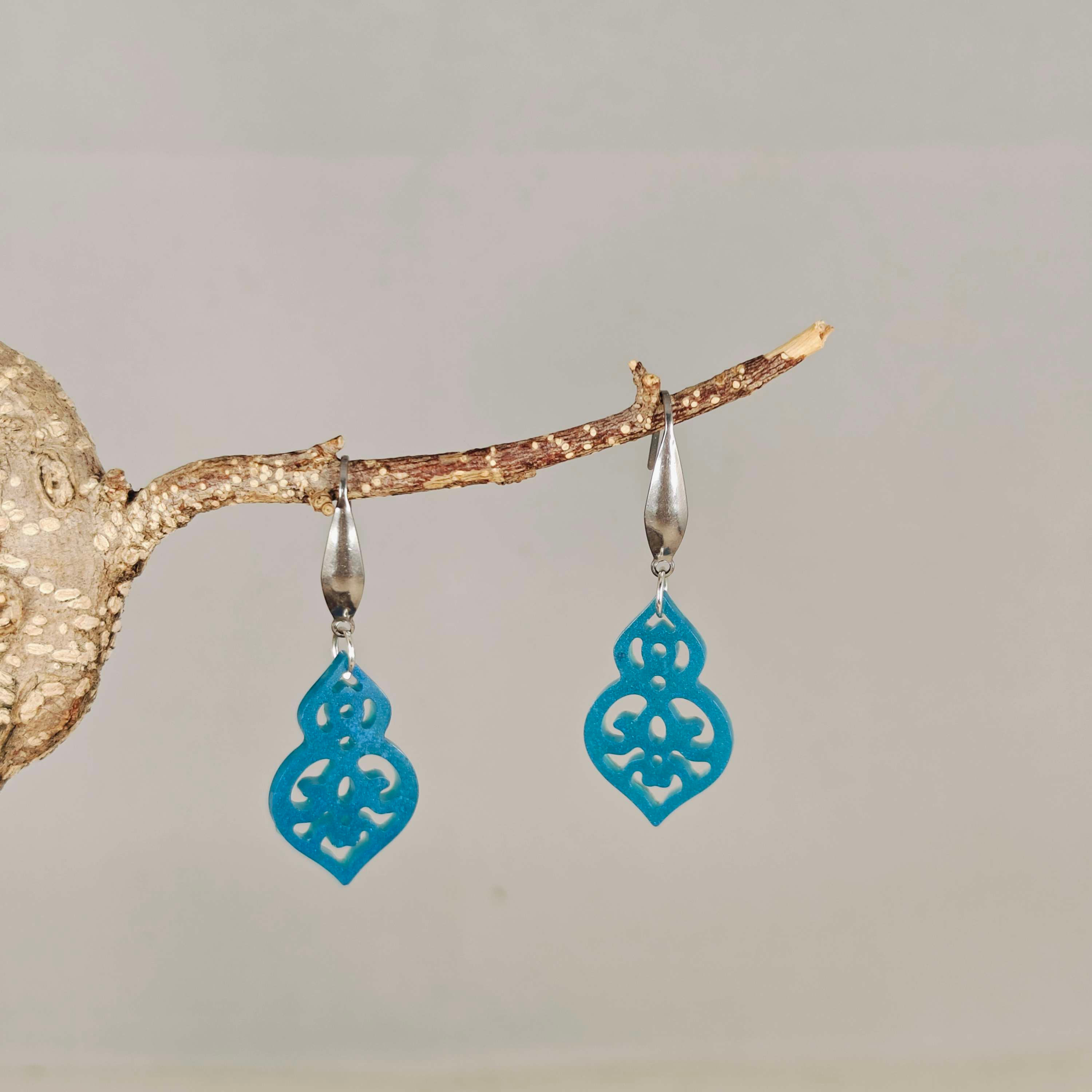 Boucles d'oreilles orientale bleu