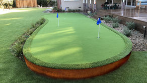 Artificial Grass and Putting Green with Corten Steel Edging 🚩
