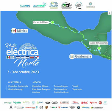 RUTA ELÉCTRICA NORTE, CONOCE LOS PUNTOS DE CARGA PARA V.E., QUE CONECTAN A MÉXICO Y GUATEMALA