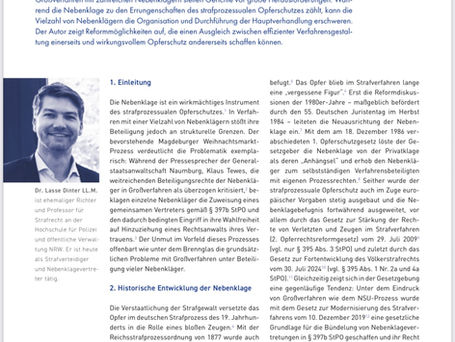 Zur Nebenklage in Großverfahren