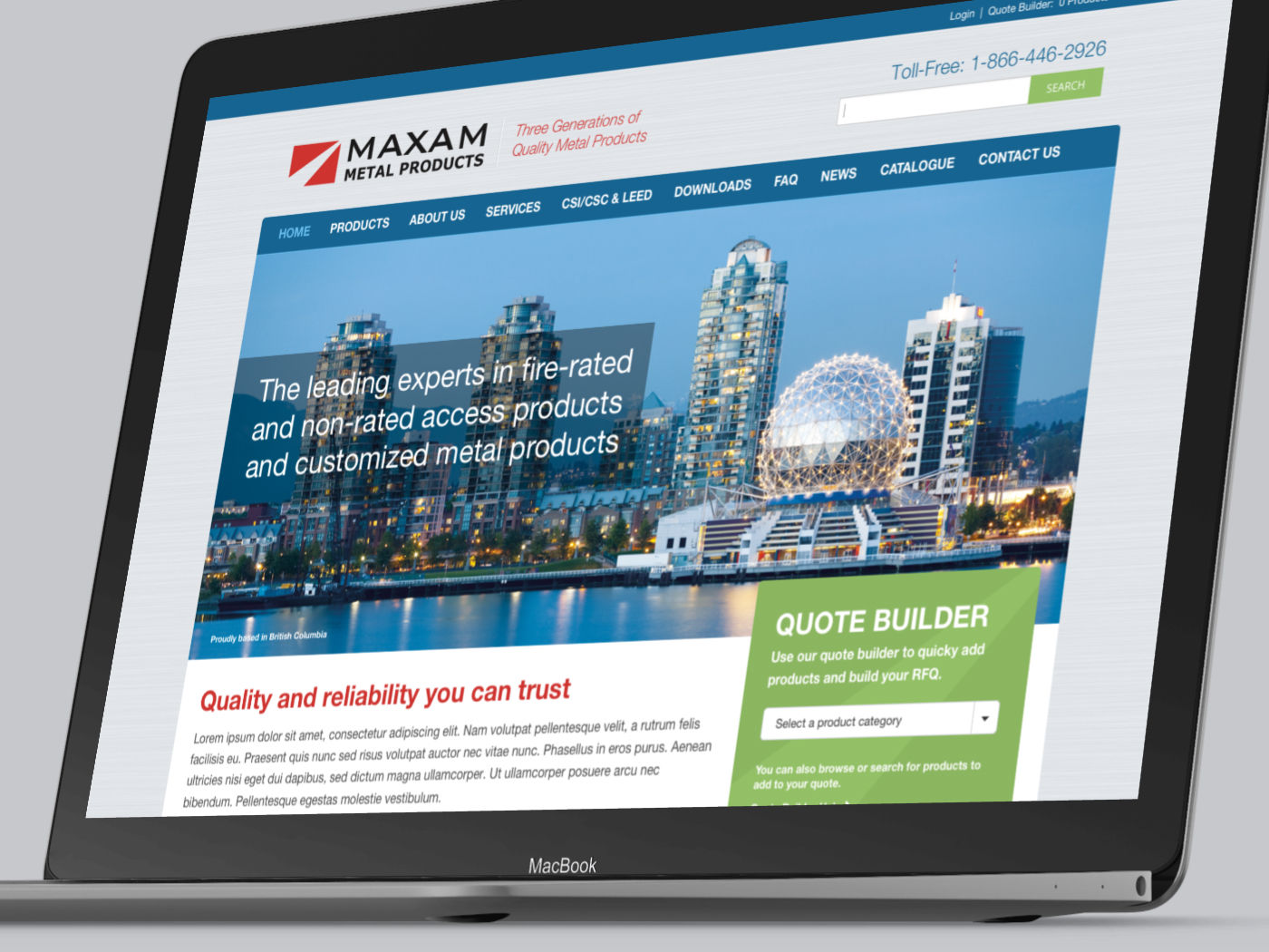 Maxam Metal Products Website