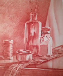 CB7 - Warm still life - Conte on paper.j